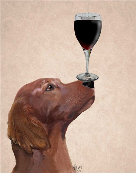 Dog + Wine Canvas Art