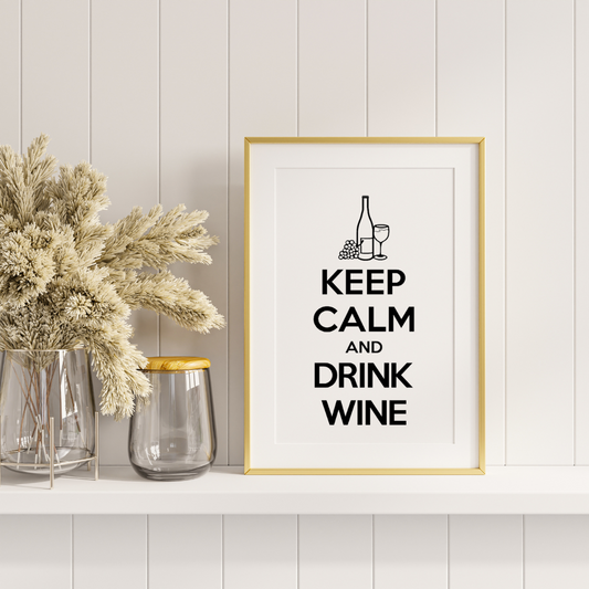 Keep Calm and Drink Wine Wall Decal