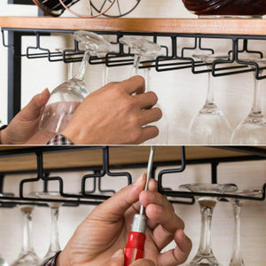 Metal Mounted Wine Glass Rack