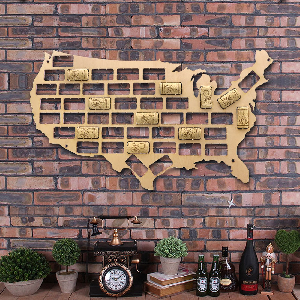USA Wine Cork Map