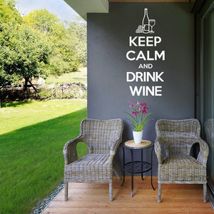 Keep Calm and Drink Wine Wall Decal