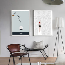 Load image into Gallery viewer, Abstract Wine Glass Canvas Art
