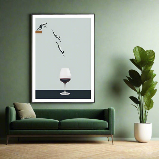 Abstract Wine Glass Canvas Art