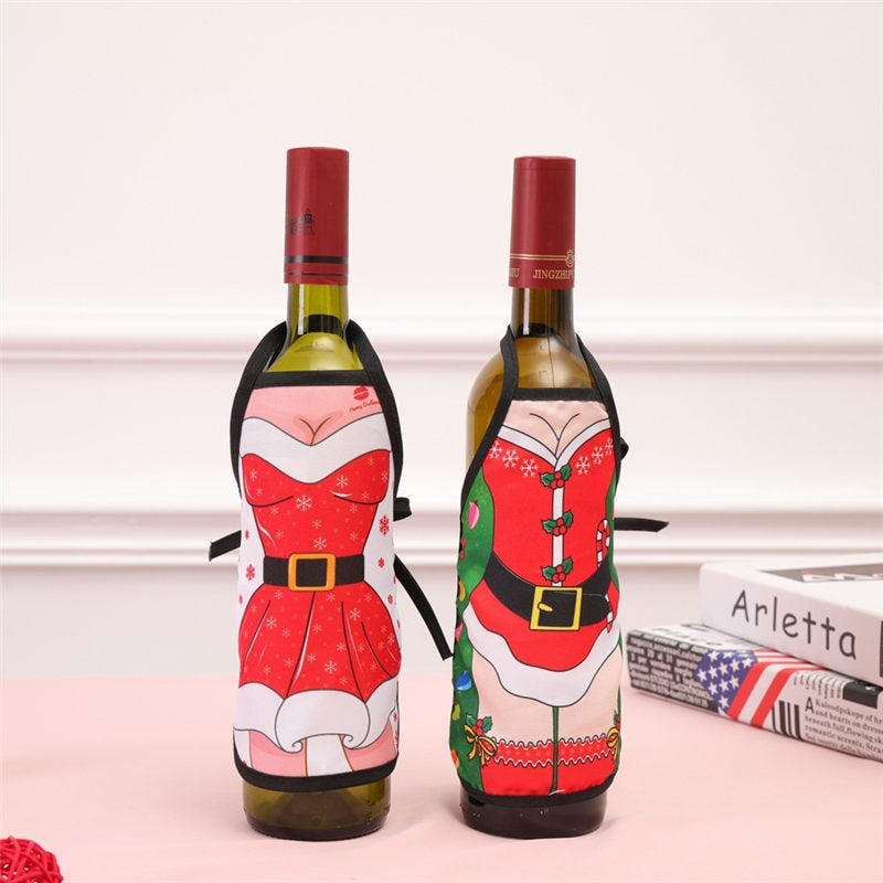 Holiday Wine Bottle Apron