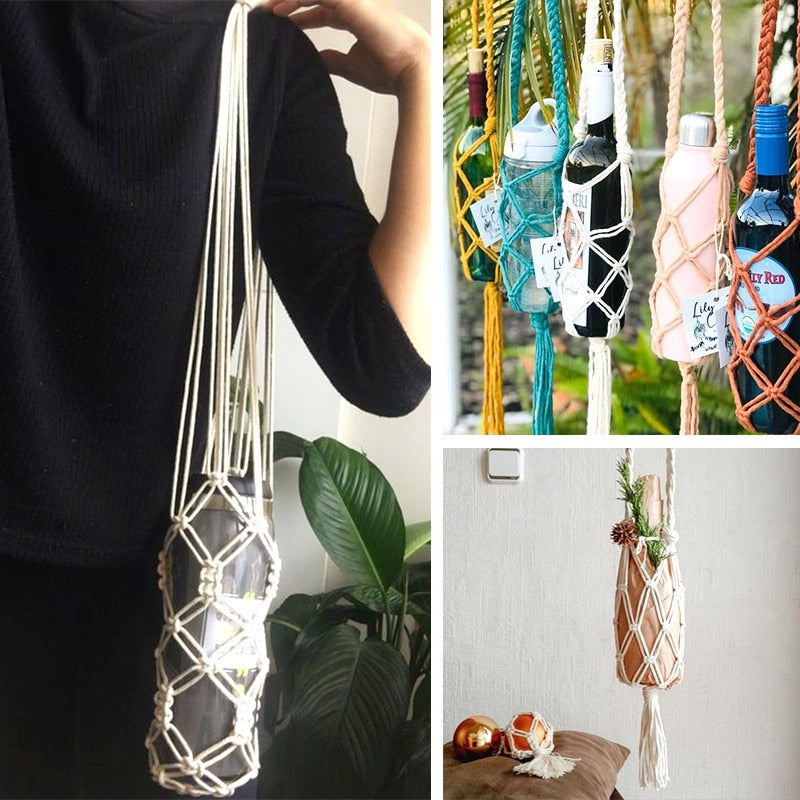 Macrame sales wine rack