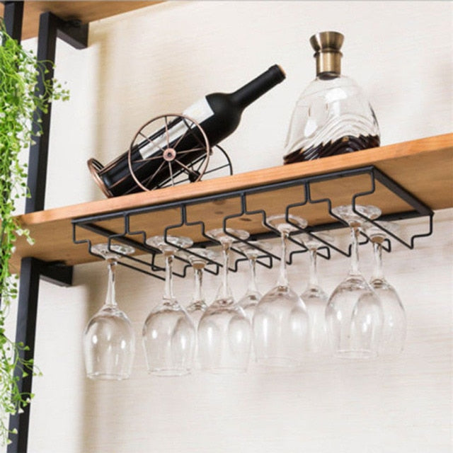 Metal Mounted Wine Glass Rack