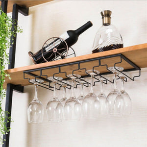 Metal Mounted Wine Glass Rack