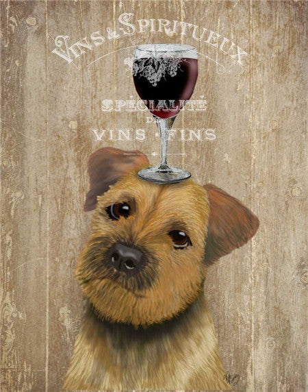 Dog + Wine Canvas Art