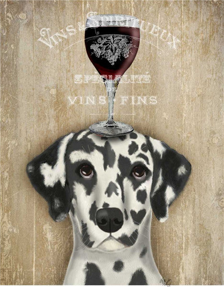Dog + Wine Canvas Art