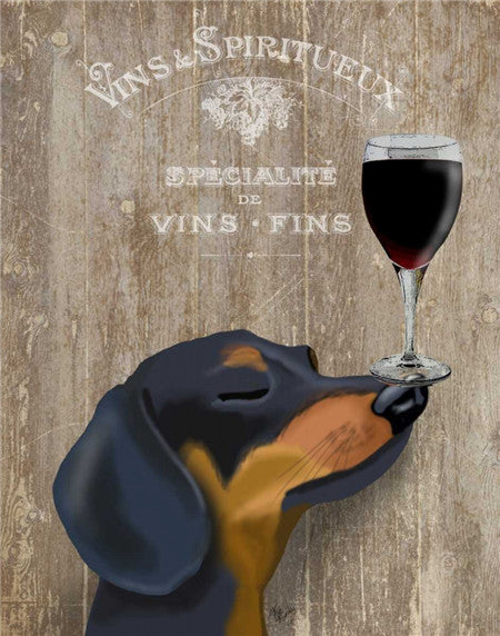 Dog + Wine Canvas Art