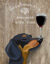Load image into Gallery viewer, Dog + Wine Canvas Art
