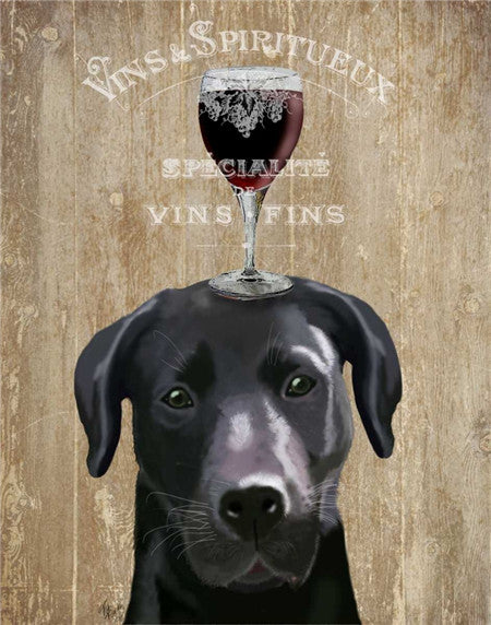 Dog + Wine Canvas Art
