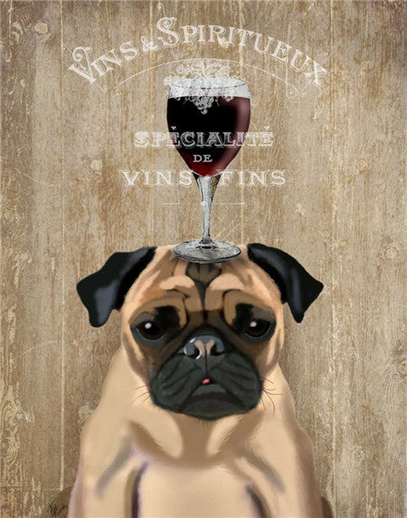 Dog + Wine Canvas Art