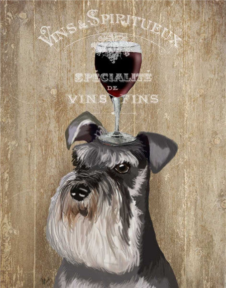 Dog + Wine Canvas Art