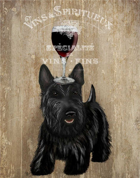 Dog + Wine Canvas Art