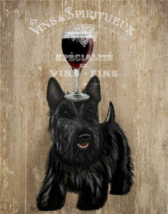 Dog + Wine Canvas Art