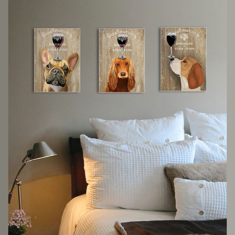 Dog + Wine Canvas Art
