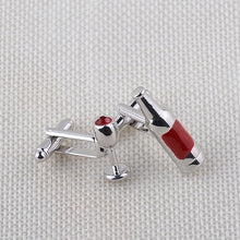 Load image into Gallery viewer, Wine + Bottle Cufflinks
